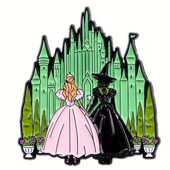 Jewelry - Wicked themed Enamel Pin with Green Castle